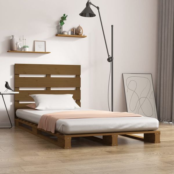 vidaXL Posteľný rám medový 90x190 cm borovicový masív jednolôžko