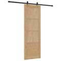 vidaXL Posuvné dvere Prírodná a čierna 73,5 x 211 cm Borovicový masív