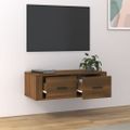 vidaXL Závesná TV skrinka hnedý dub 80x36x25 cm spracované drevo