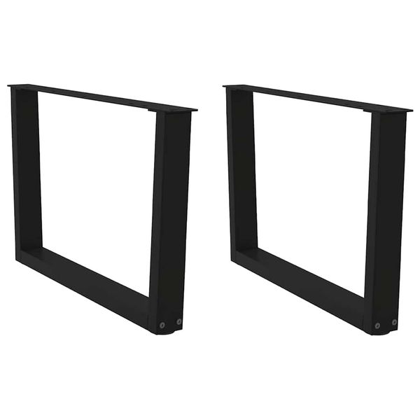 vidaXL Nohy konferenčného stolíka v tvare V, 2 ks, čierne, 70 x (42-43,3) cm, oceľové