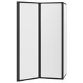 vidaXL Sprchová zástena Čierny 132 x 2 x 140 cm Hliník a PP