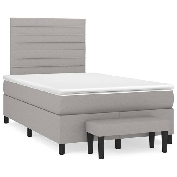 vidaXL Boxspring posteľ s matracom bledosivá 120x190 cm látka