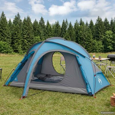 vidaXL Trekkingový stan s pláštenkou, vodeodolný 2-miestny Modrá