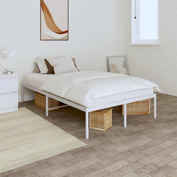 vidaXL Kovový rám postele biely 120x200 cm