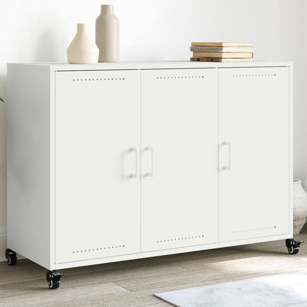 vidaXL Komoda biela 100,5x39x72 cm oceľ