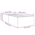 vidaXL Posteľný rám dymový dub 90x200 cm borovicový masív