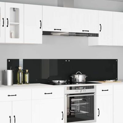 vidaXL Kuchynský obklad 2 pcs Čierna 110 x 40 cm tvrdené sklo