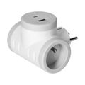 Rozbočovacia zásuvka ORNO OR-AE-13281/G s USB nabíjačkou, bielo-šedá Rozbočovacia zásuvka ORNO OR-AE-13281/G s USB nabíjačkou, bielo-šedá