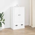 vidaXL Vysoká skrinka biela 60x35,5x103,5 cm kompozitné drevo
