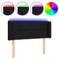 vidaXL Čelo postele s LED čierne 103x16x78/88 cm látka