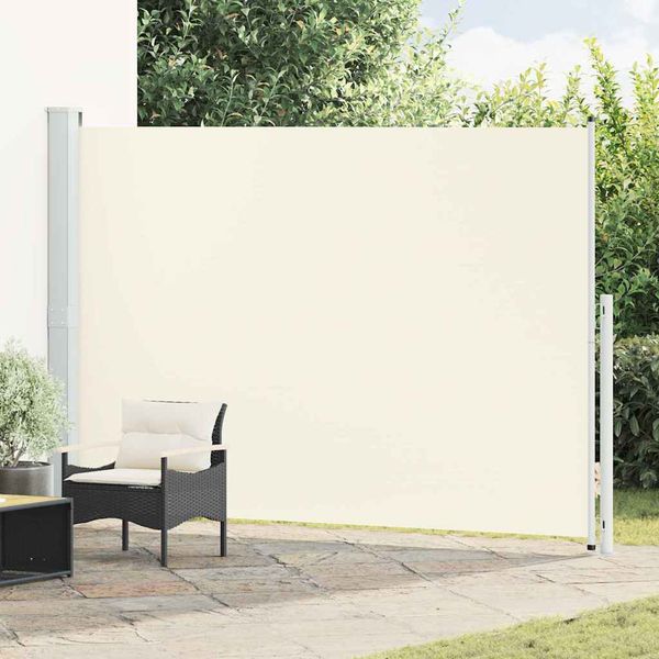vidaXL Zaťahovacia bočná markíza na terasu 200x300 cm, krémová