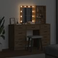 vidaXL Toaletný stolík 3 ks Hnedá 40 x 41 x 135 cm Kompozitné drevo