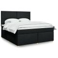 vidaXL Posteľný rám boxspring s matracom čierny 180x200 cm látka