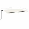 vidaXL Automatická markíza, LED a senzor vetra 500x350 cm, krémová