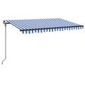 vidaXL Ručne zaťahovacia markíza s LED 400x300 cm modrá a biela