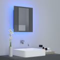 vidaXL LED kúpeľňová zrkadlová skrinka lesklá sivá 40x12x45 cm akryl