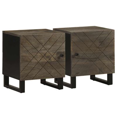 vidaXL Nočné stolíky 2 ks, čierne 40x33x46 cm, mangový masív