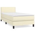 vidaXL Boxspring posteľ s matracom krémová 90x200 cm umelá koža