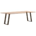 vidaXL Nohy k jedálenskému stolu v tvare U, 2 ks, prírodná oceľ, 50 x (72-73) cm, oceľ