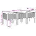 vidaXL Záhradný kvetináč s nohami hnedý 120x40x42 cm PP