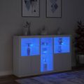 vidaXL Komoda s LED svetlami biela 162x37x100 cm
