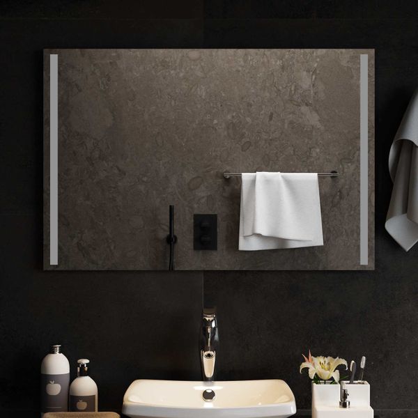 vidaXL Zrkadlo do kúpeľne s LED Priehľadná 90 x 60 cm tvrdené sklo