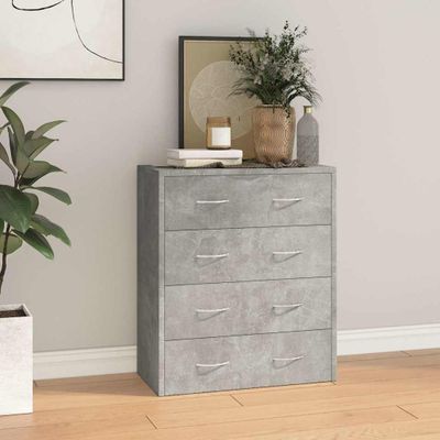 vidaXL Komoda so 4 zásuvkami 60x30,5x71 cm betónovosivá