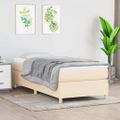 vidaXL Posteľný rám s boxspringom krémová 100x200 cm látka
