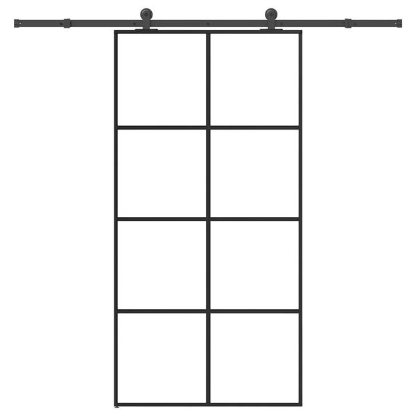 vidaXL Posuvné dvere s kovaním ESG sklo a hliník 102,5x205 cm