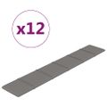 vidaXL Nástenné panely 12 ks bledosivé 90x15 cm látka 1,62 m²