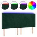 vidaXL Čelo postele s LED tmavozelené 183x16x118/128 cm zamat