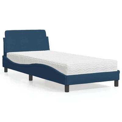 vidaXL Posteľ s matracom Dover modrá 90x200 cm látka