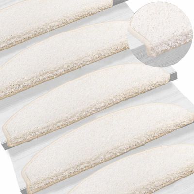vidaXL Samolepiace schodové rohože 15 ks 80 x 24,5 x 3,5 cm Biela