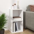 vidaXL Úložný box na vinyly, biely 71x34x36 cm, kompozitné drevo