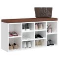 vidaXL Lavica na topánky lesklá biela 103x30x48 cm spracované drevo