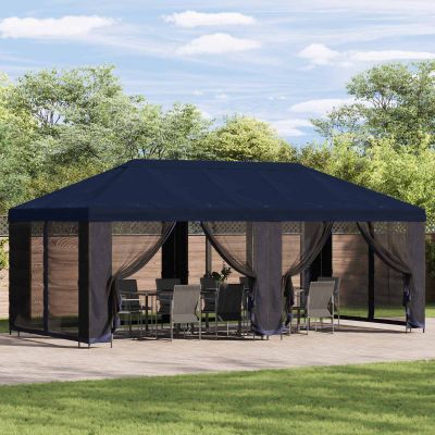 vidaXL Altánok so stenami 6 x 3 m Modrá Polyester a oceľ 190
