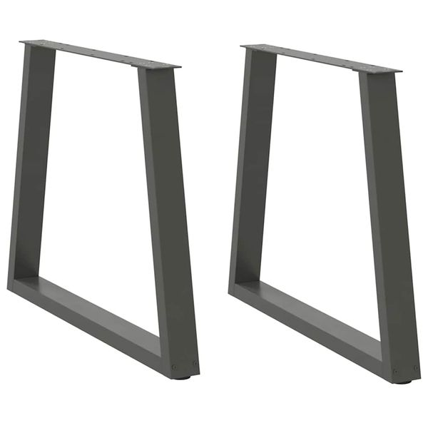 vidaXL Nohy k jedálenskému stolu v tvare V, 2 ks, antracitové, 80 x (72-73,3) cm, oceľ