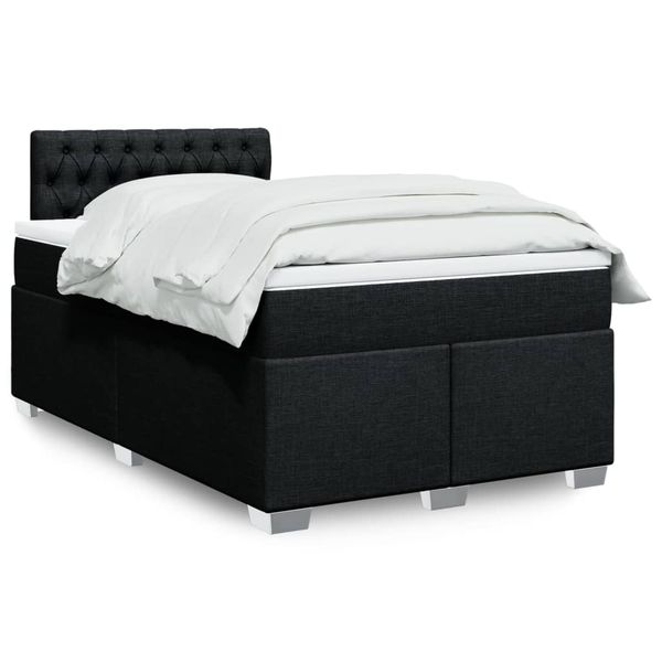 vidaXL Boxspring posteľ s matracom čierna 120x190 cm látka
