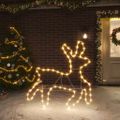 vidaXL Silueta vianočného soba, 72 LED diód, teplá biela 57x55x4,5 cm