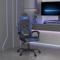 vidaXL Herná stolička čierna a modrá umelá koža