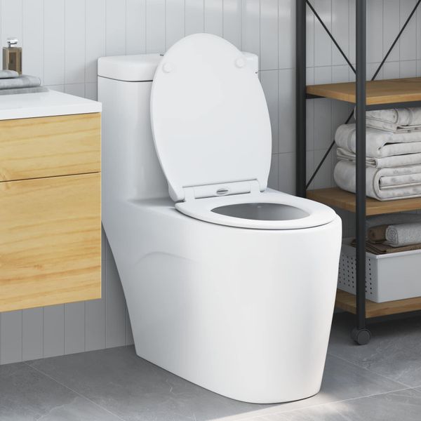 vidaXL WC sedadlo Biela 45,5 x 37,5 x 3,8 cm Duroplast