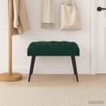 vidaXL Lavica s gombíkovým prešívaním Tmavozelená 60 x 40 x 45 cm