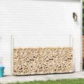 vidaXL Regál na krbové drevo 250x25x150 cm, pozinkovaná oceľ