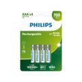 PHILIPS nabíjateľná batéria AAA NiMH 700mAh sada 4 ks.