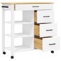 vidaXL Kuchynský vozík MONZA 84x40x88,5 cm biely borovicový masív