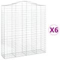vidaXL Oblúkový gabionový kôš 6 ks 200x50x220/240cm pozinkované železo