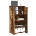 vidaXL Recepčný stôl dymový dub 55x50x103,5 cm kompozitné drevo