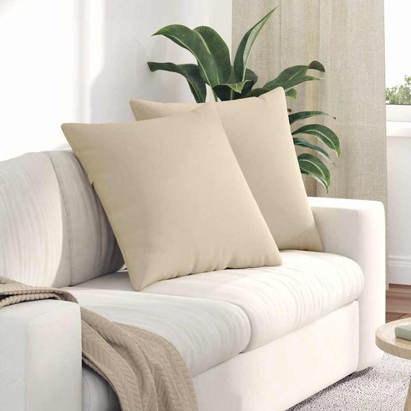 vidaXL Vankúše na pohovku 2 pcs Krémová 80 x 80 cm látka