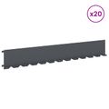 vidaXL Obrubník trávnika 20 ks 102 x 15 x 4 cm Oceľ Antracitová