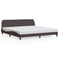vidaXL Rám postele Dover tmavohnedá 200x200 cm látka